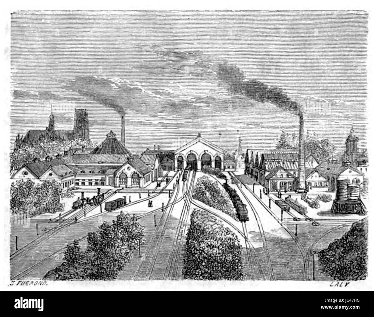 Orléans-Gare-Tiefdruck-1855 Stockfoto