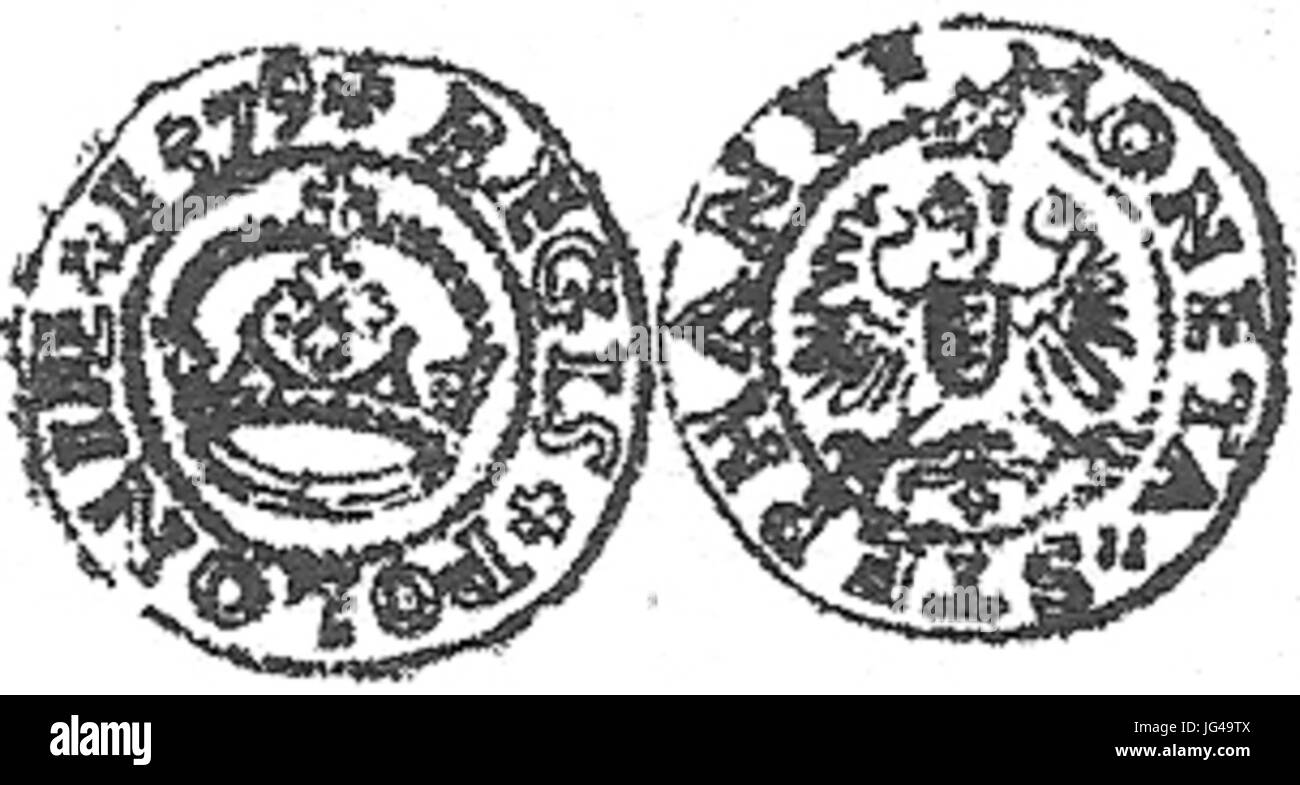 Półgrosz Batory 1579 Stockfoto