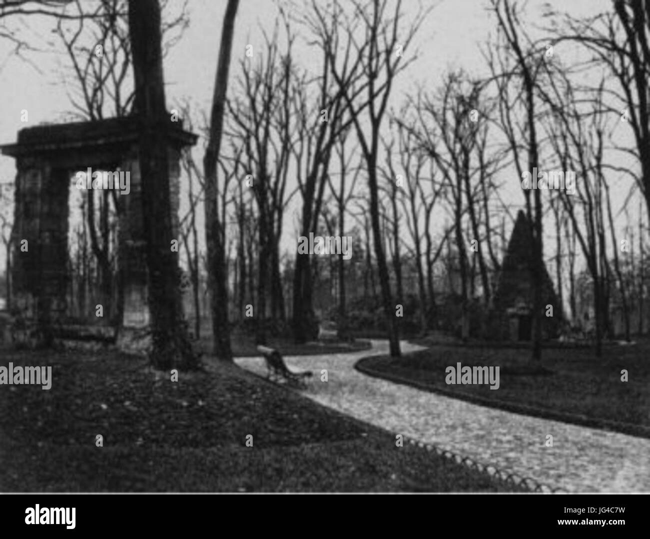 Parc Monceau Paris 1870-75 von Charles Marville. Stockfoto