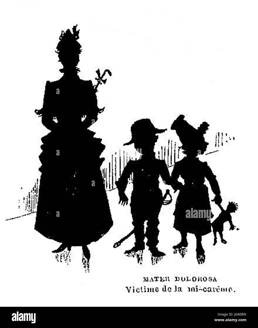 Mère et Enfants Costumés À la Mi-Carême 1887 - La Caricature - Mi-Carême 1887 Stockfoto