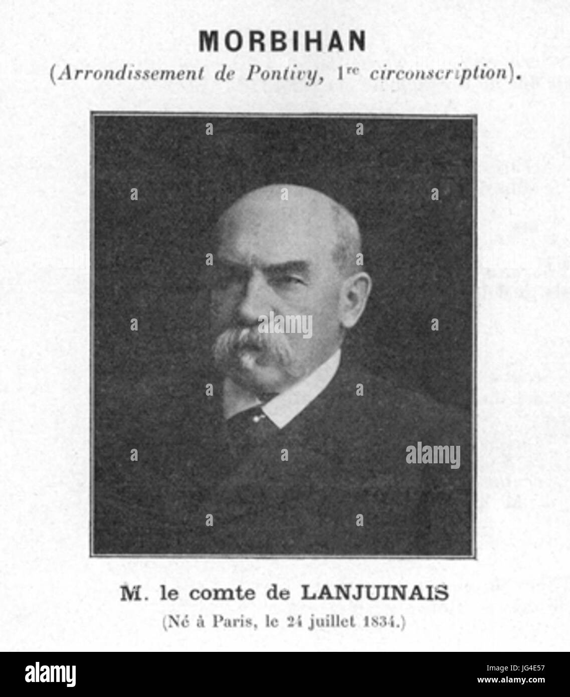 Paul-Henry de Lanjuinais 281834-191629 Député nicht eingetragen du Morbihan Stockfoto