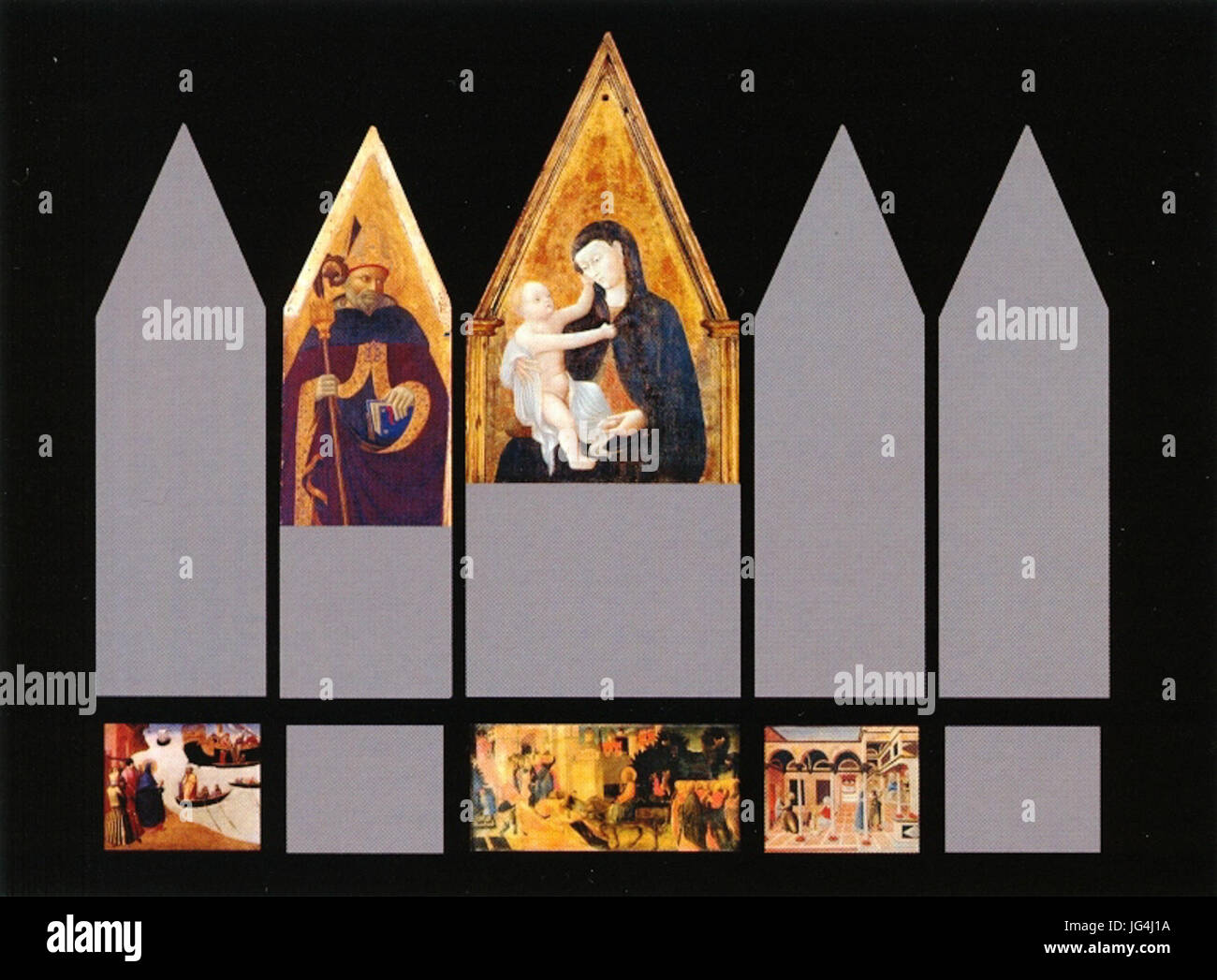 Pietro di Giovanni d Ambrogio Polyptychon 1435-40 Wiederaufbau Stockfoto