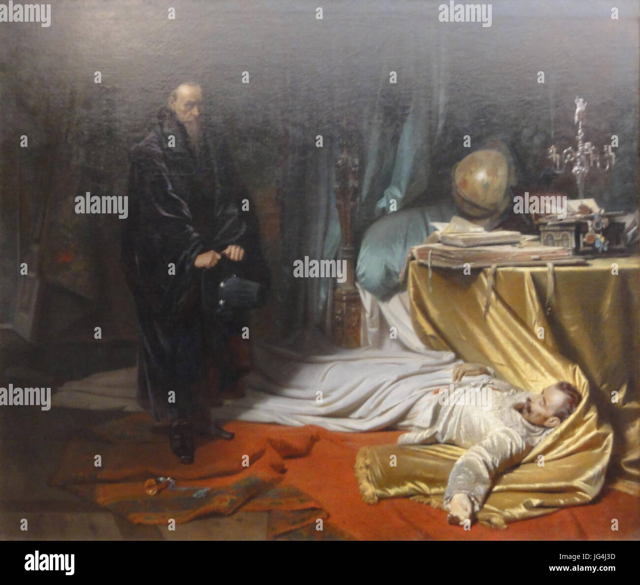 Piloty, Carl Theodor von Seni Vor der Leiche Wallensteins Stockfoto