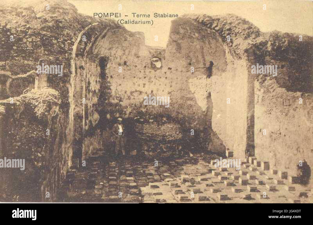 Pompei Terme Stabiane cartolina Stockfoto