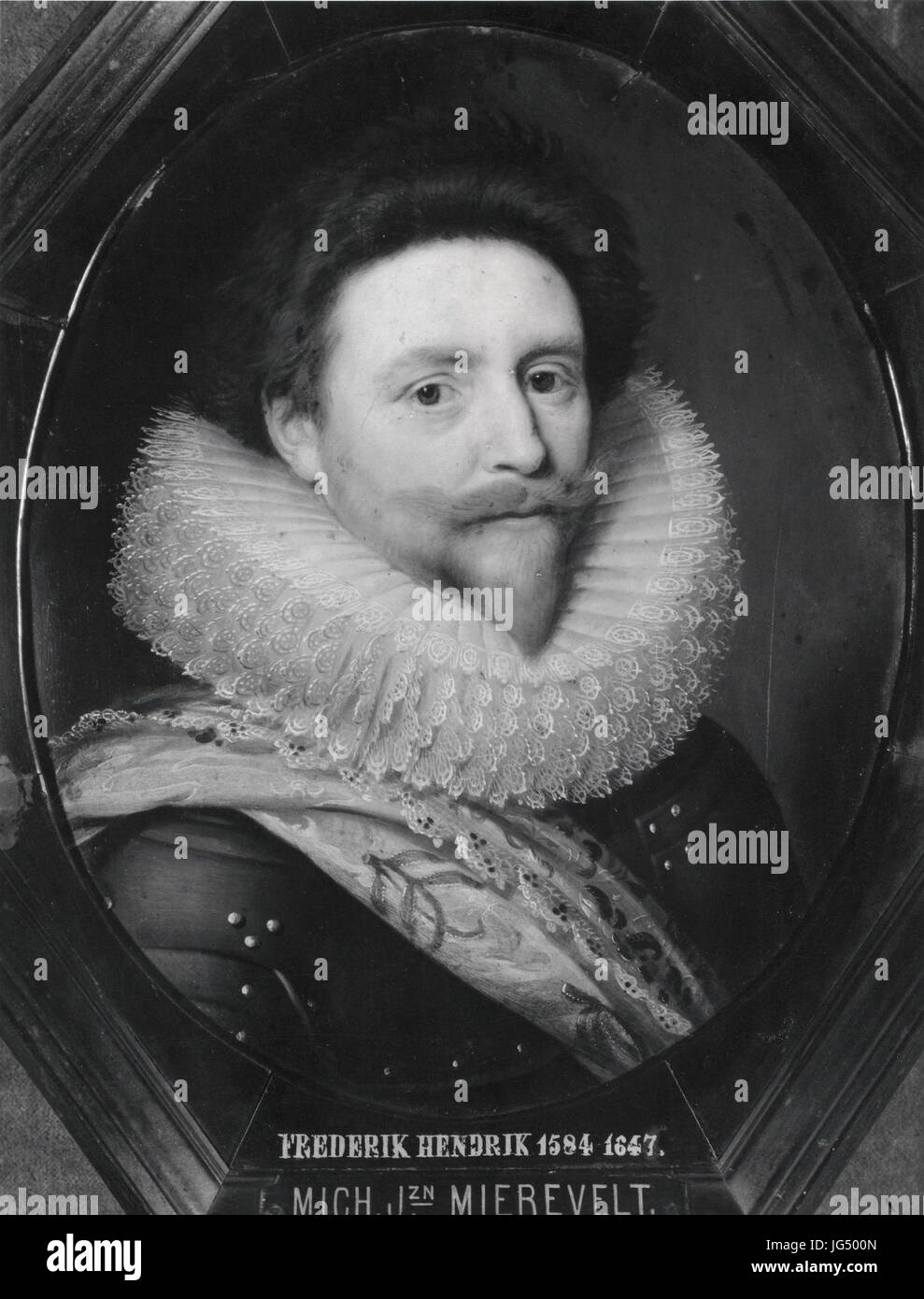 Porträt von Friedrich Heinrich, Prinz von Oranien, aus der Werkstatt von Michiel van Mierevelt Musée d ' Art et d ' histoire d ' Orange Stockfoto