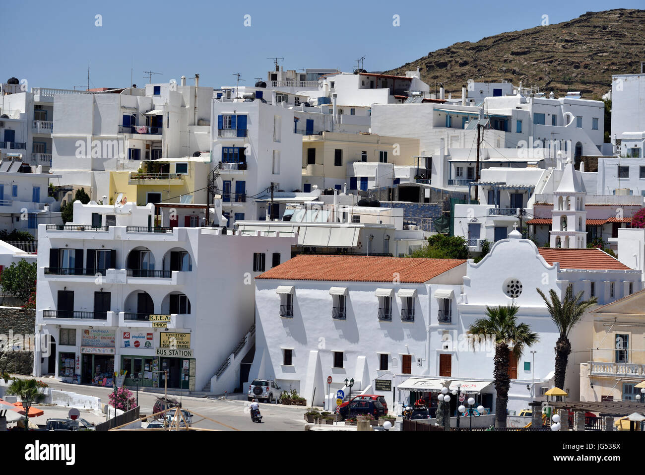 Tinos Stadt auf der Insel Tinos, Griechenland Stockfoto