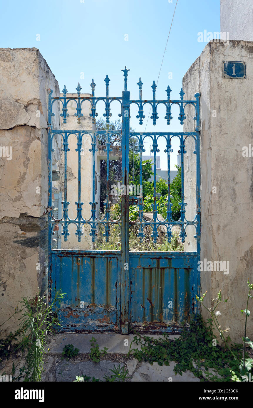 Altes Tor in Tinos Stadt, Insel Tinos, Griechenland Stockfoto