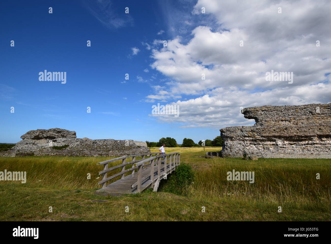 Richborough römischen Fort 2017 Stockfoto