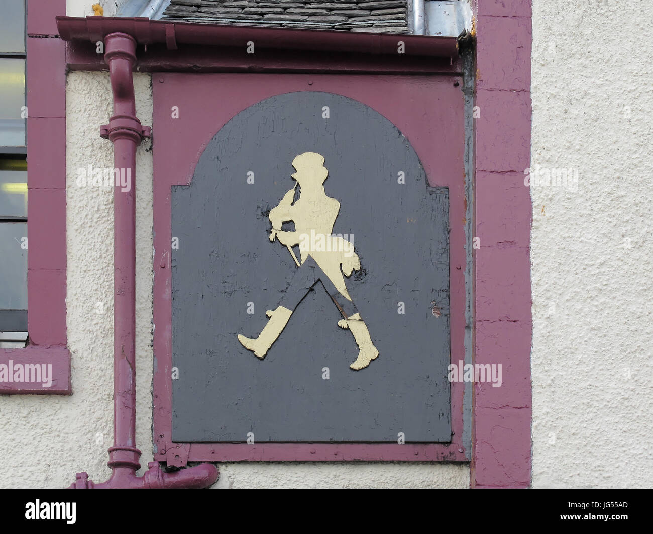 Ferry Inn Renfrew in der Nähe von Glasgow Vintage Johnny Walker Whisky Zeichen Stockfoto