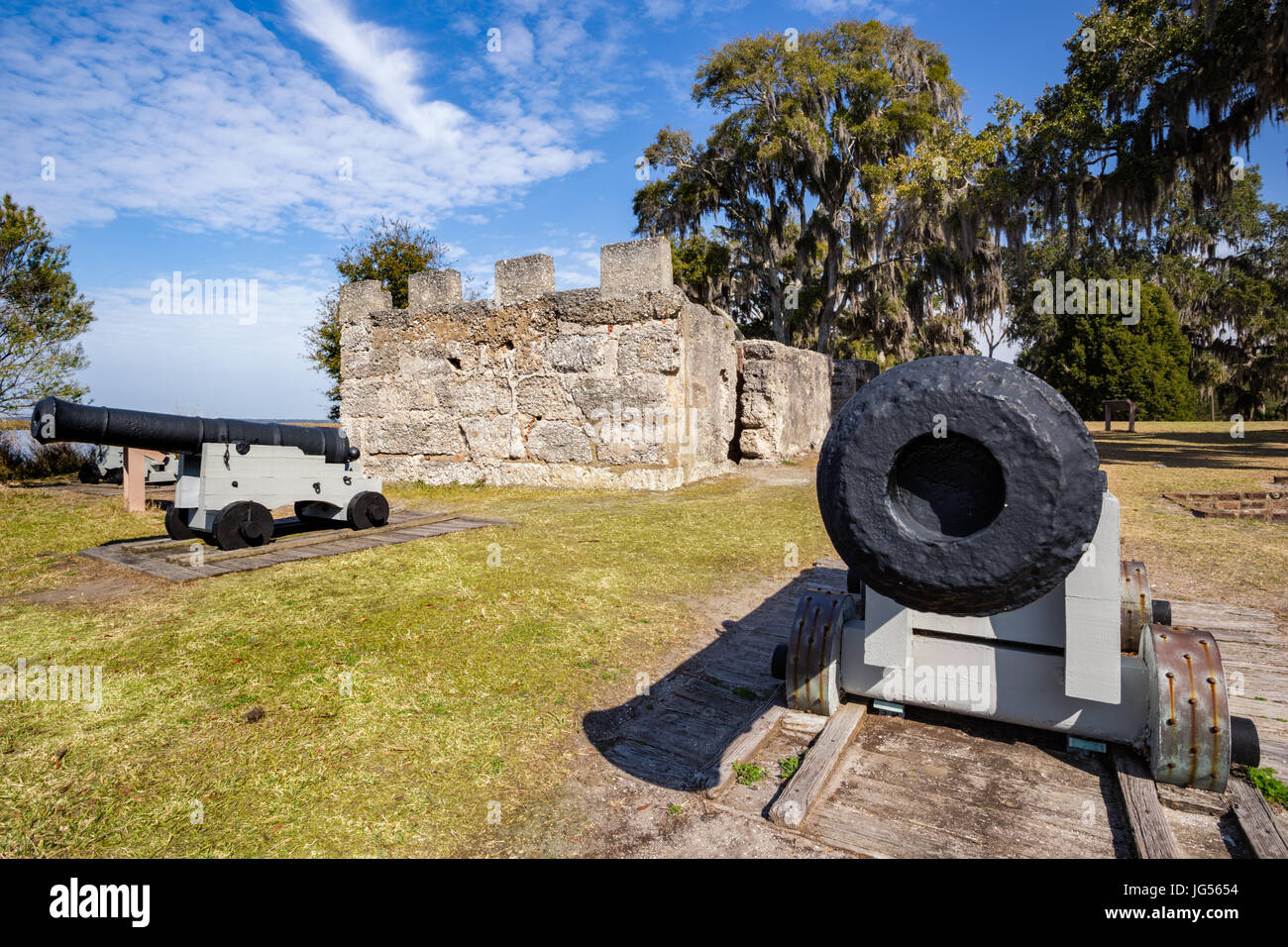 Kanone in Fort Frederica, St. Simons Island, Georgia Stockfoto