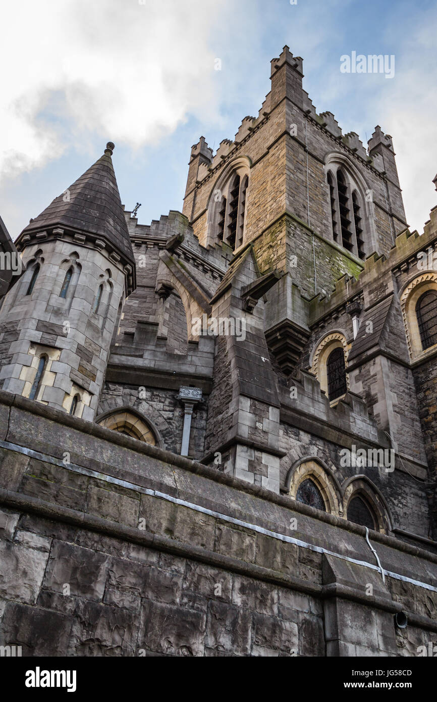 Christ Church Cathedral, Kathedrale der Heiligen Dreifaltigkeit, gotische Gebäude in Dublin, Irland Stockfoto