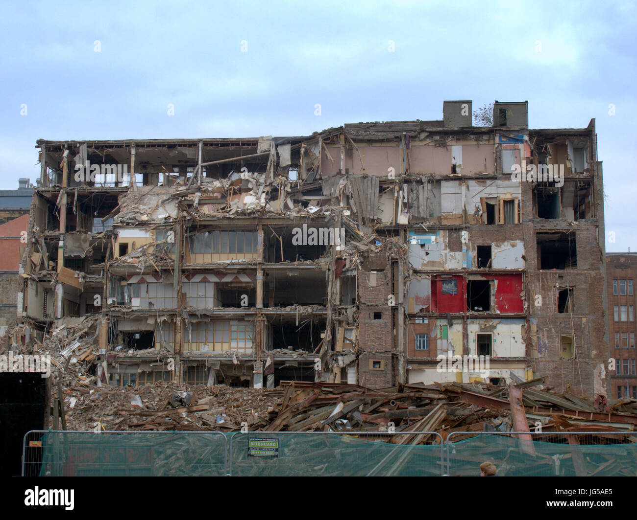Schuss des Gebäudes abgerissen in Handelsstadt Glasgow Lager Stockfoto