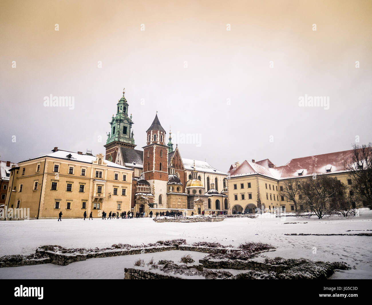 Königsschloss Wawel in der ehemaligen Hauptstadt von Krakau, Polen Stockfoto