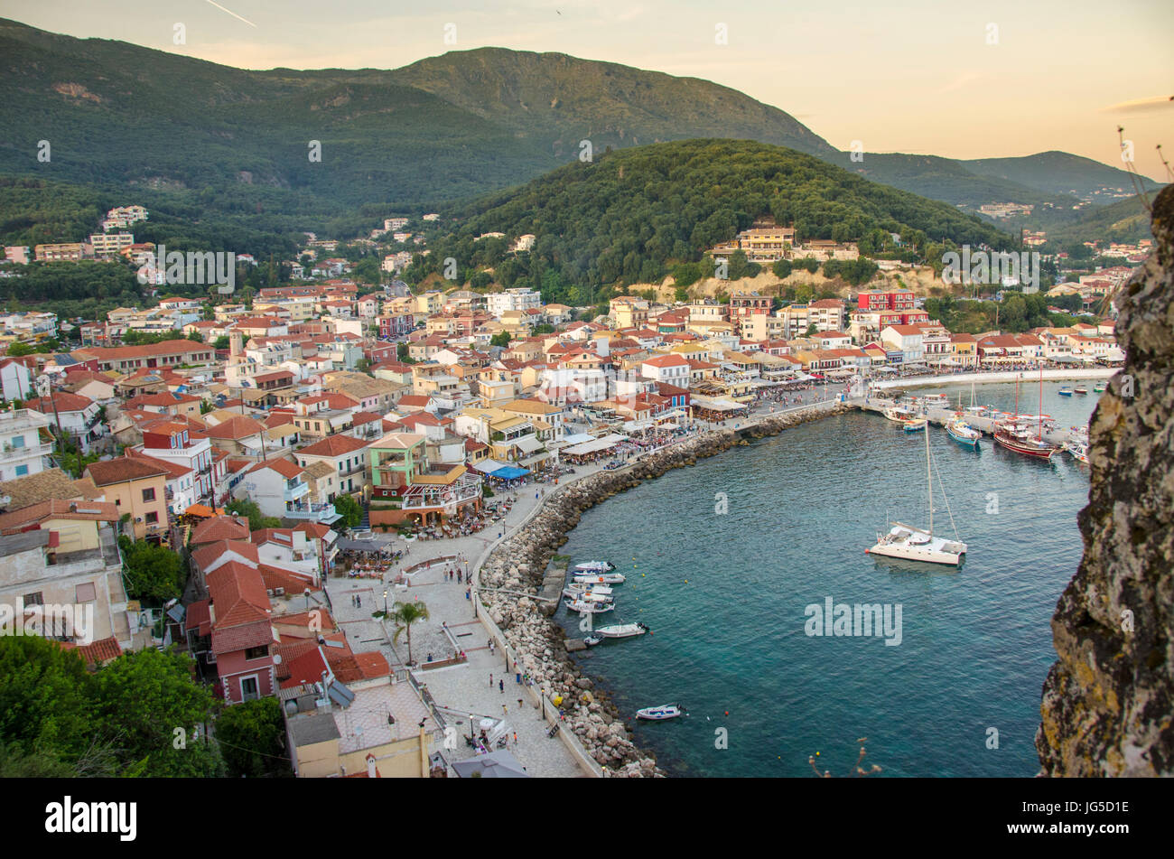 Parga Stadt, Preveza, Epirus, Griechenland Stockfoto