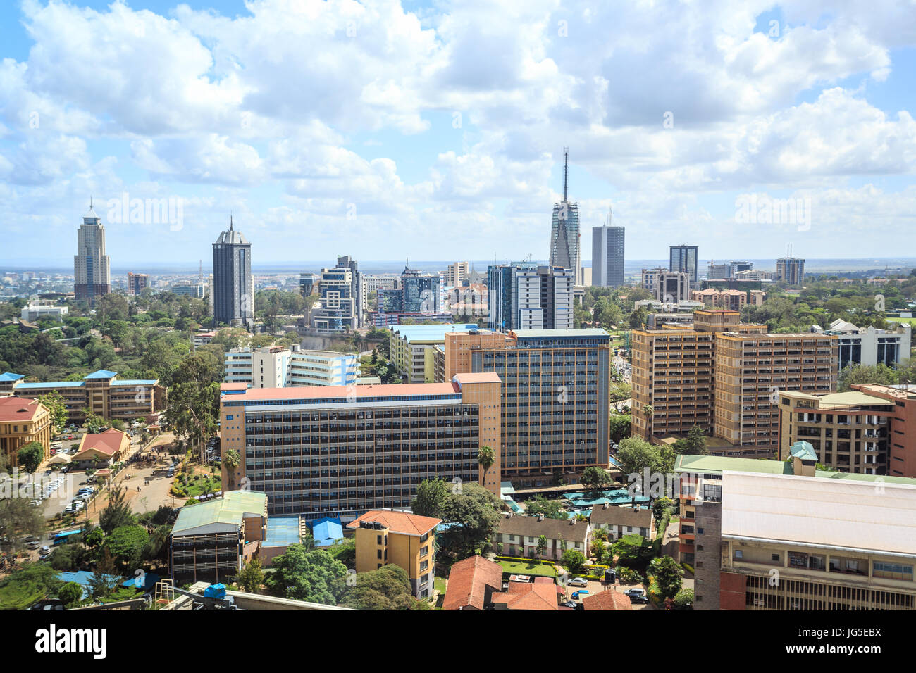 Nairobi Stadtbild - Hauptstadt von Kenia, Ostafrika Stockfoto