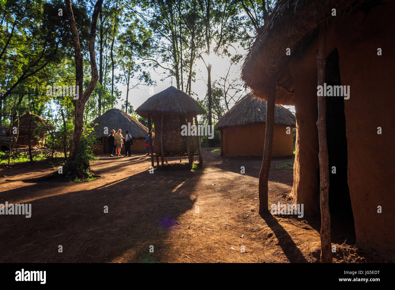 Traditionelle, tribal Hütte der kenianischen Bevölkerung, Nairobi Stockfoto