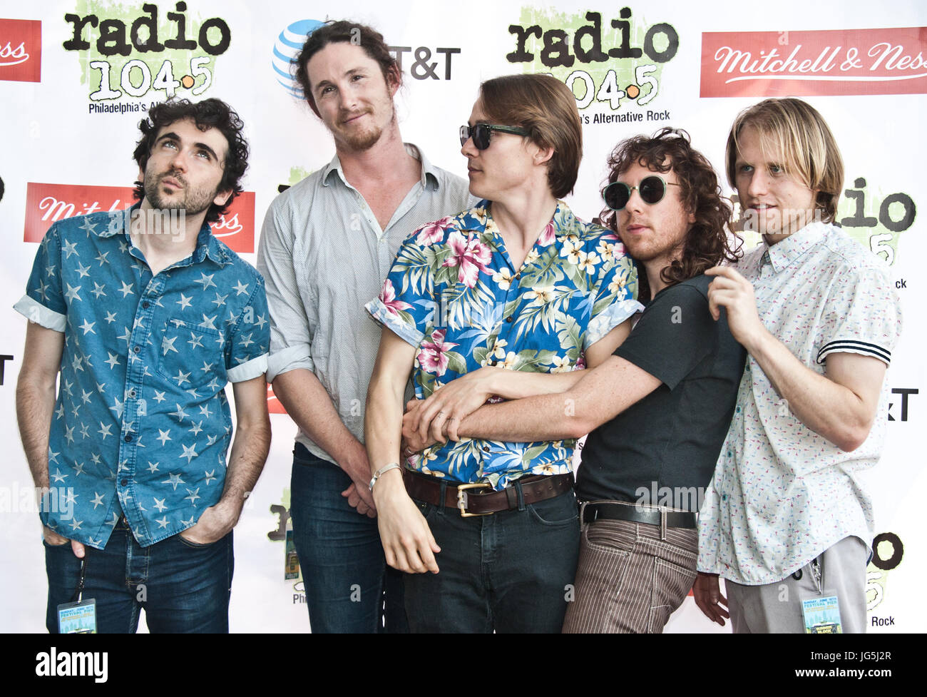 Philadelphia, PA, USA. 18. Juni 2017. Alternative-Rock Band Irontom Pose auf Radio 104,5 Sommer Block Party am Festival Pier. Stockfoto