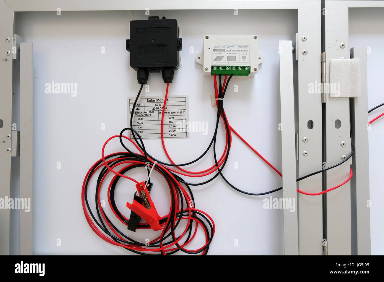 Rückansicht des Faltens portable Solar-panels Stockfoto