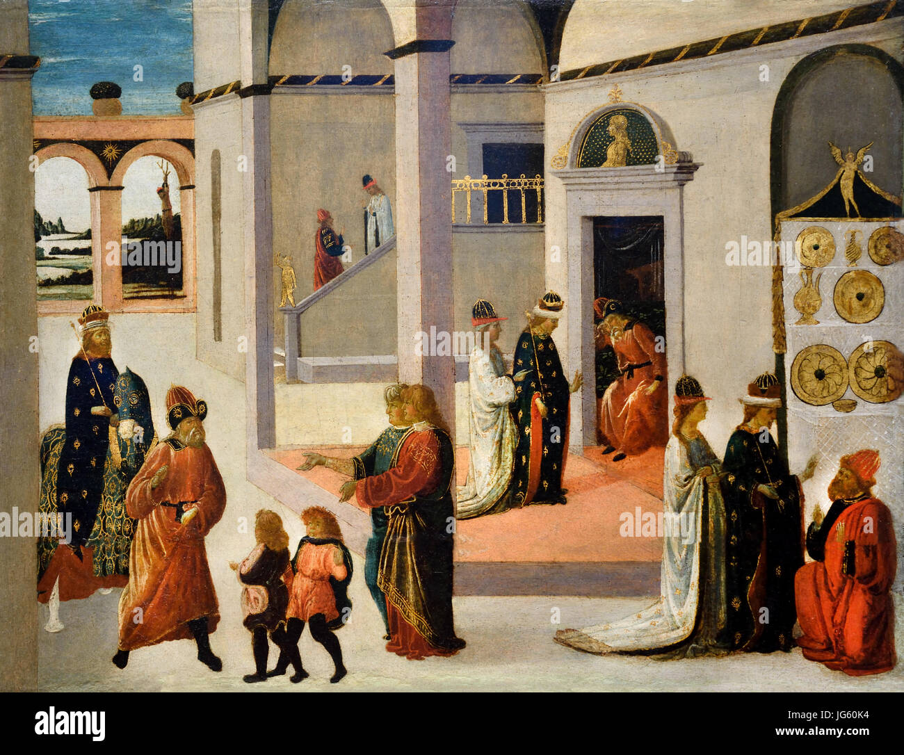 Triumph der Mardocheus 1490 Jacopo da Sellaio 1441 – 1493 (Jacopo di Arcangel) italienischer Maler von der frühen Renaissance, im Stil der florentinischen Schule gemalt. Stockfoto