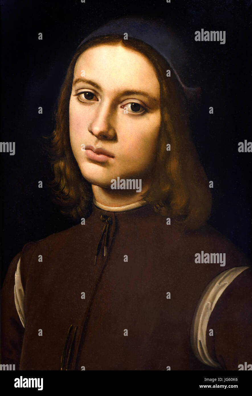 Porträt eines jungen Mannes 1494 Pietro Perugino 1446/1452 – 1523 geboren Pietro Vannucci, italienischen Renaissance-Maler der umbrischen Schule, Italien. Stockfoto
