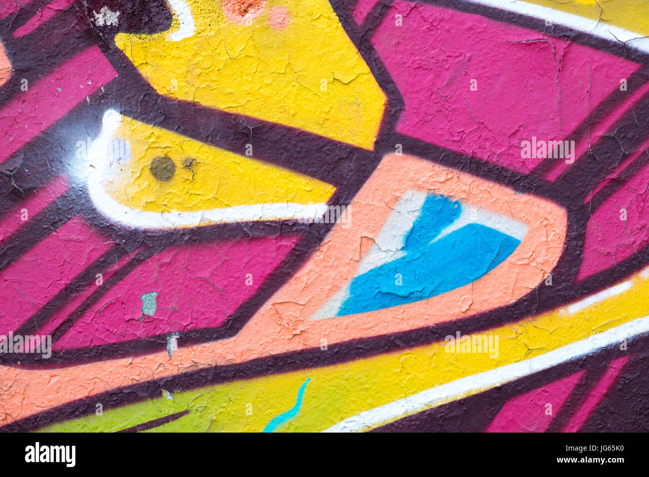 bunte Graffiti Wand Closeup, Graffiti Hintergrund Stockfoto