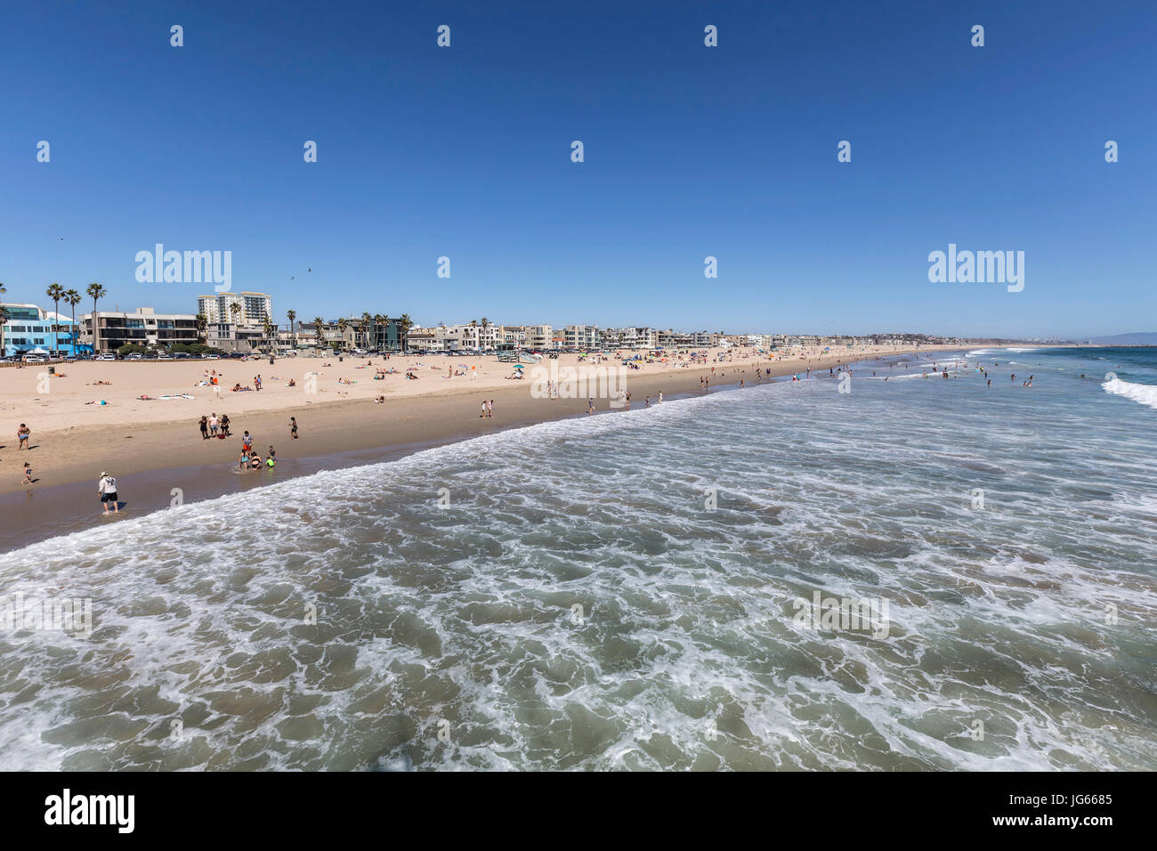 Los Angeles, Kalifornien, USA - 26. Juni 2017: Sommer Nachmittag Blick auf beliebten Venice Beach. Stockfoto