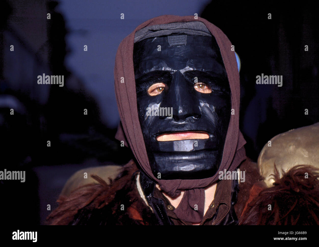 Mamoiada, Sardinien. Traditionelle Maske des Mammuthones Stockfoto