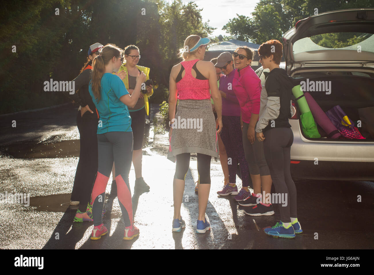 Gruppe von Frauen in Sportkleidung Stockfoto