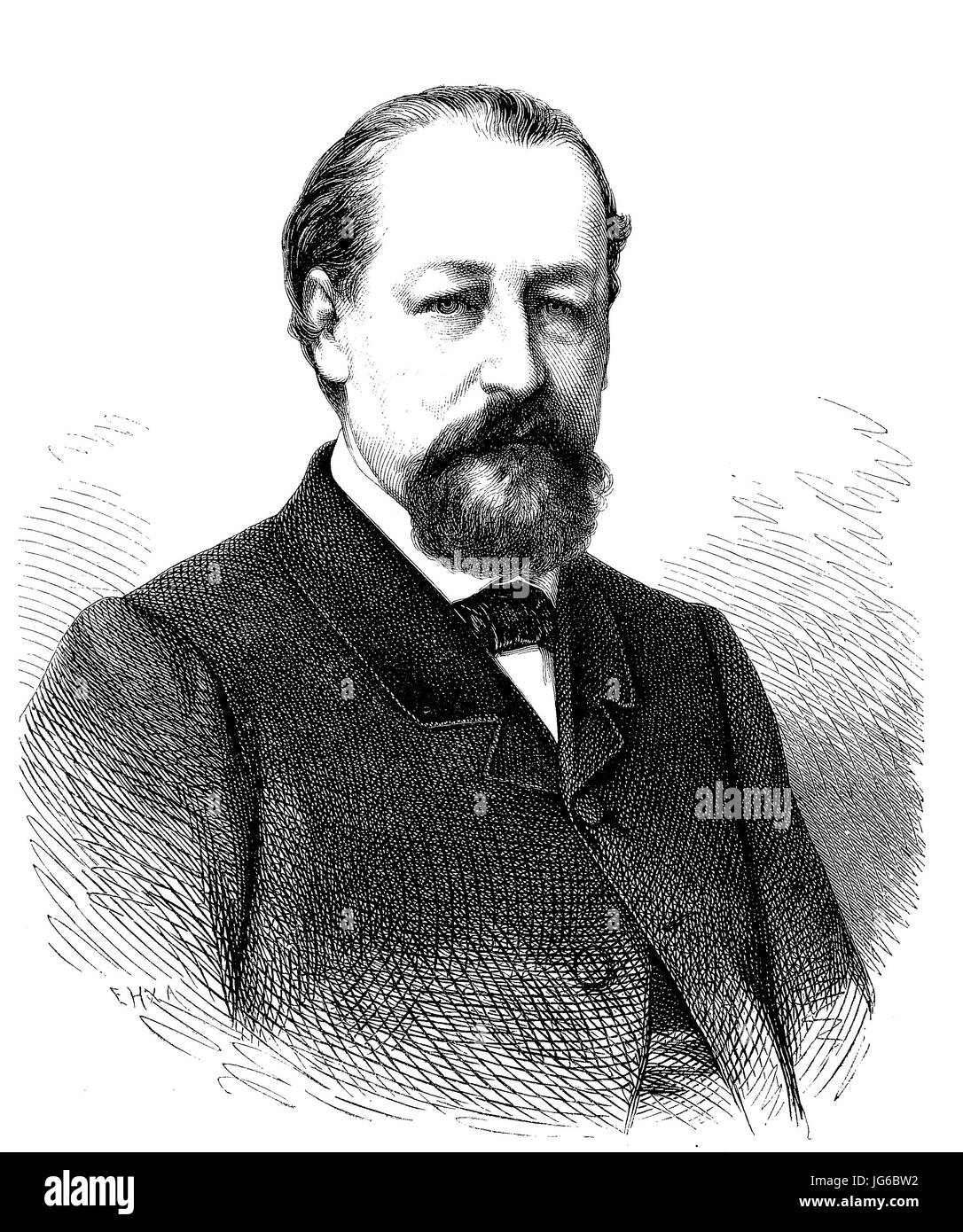 Digital verbessert:, Philipp Wilhelm Ritter von Hamm, 1820-1880, deutscher Agrarwissenschaftler, Unternehmer und Politiker, Deutschland, Illustration aus dem 19. Jahrhundert Stockfoto