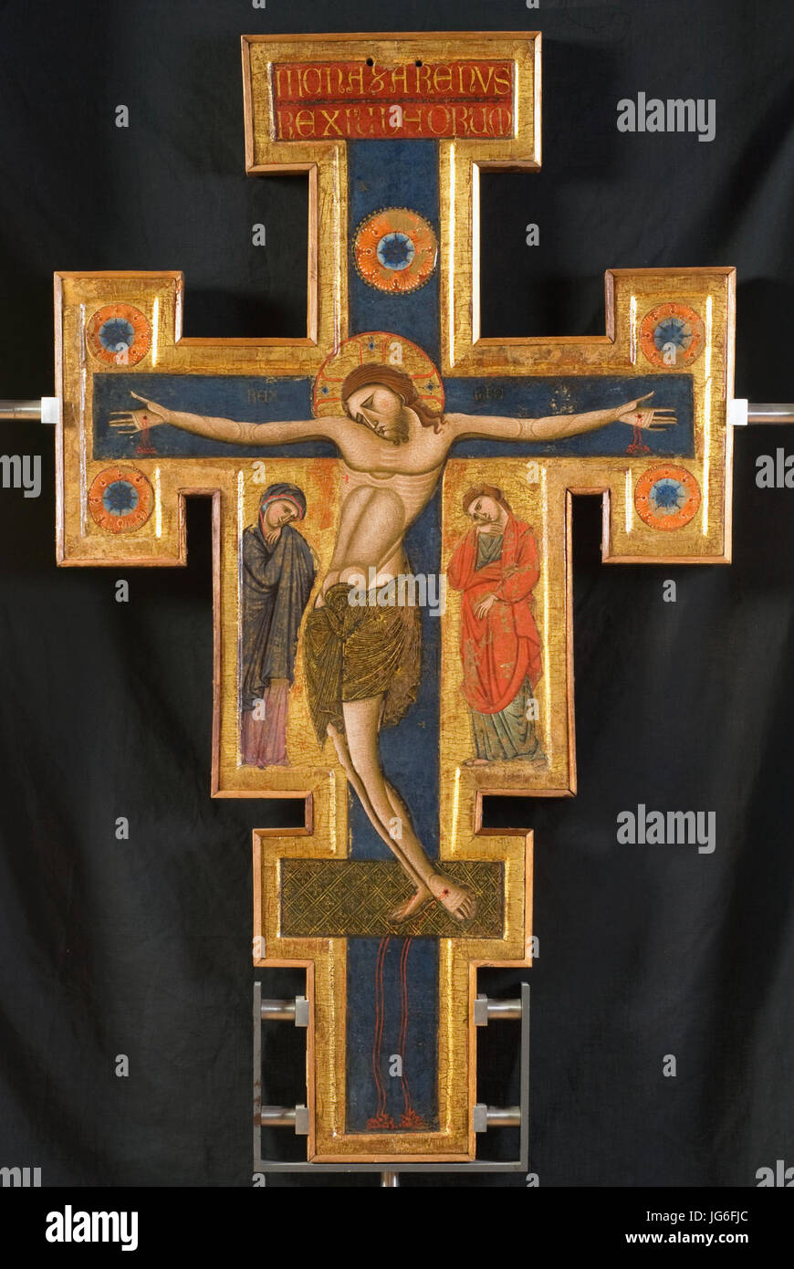 Maestro di San Francesco, Croce Processionale Bifacciale, 1 0-1280, Tempera Su Tavola, cm 128, 5 x 78. Perugia, Galleria Nazionale Dell Umbria, verso Stockfoto