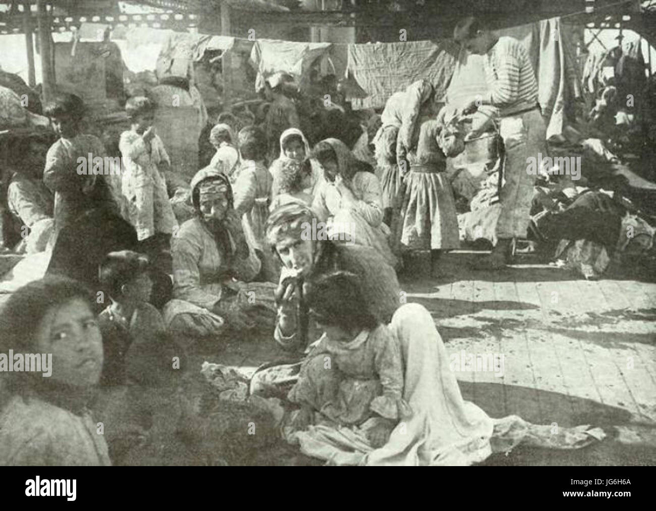 Nationen Arméniens du Musa Dagh Sur un Croiseur Francais de 1915 Stockfoto