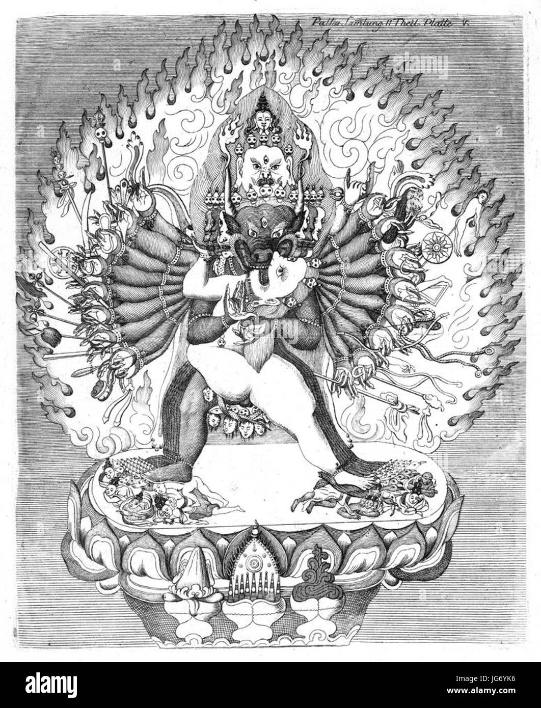 Sammlungen Historischer Nachrichten Über Die Mongolischen Völkerschaften - Yamantaka und seiner Gemahlin Stockfoto