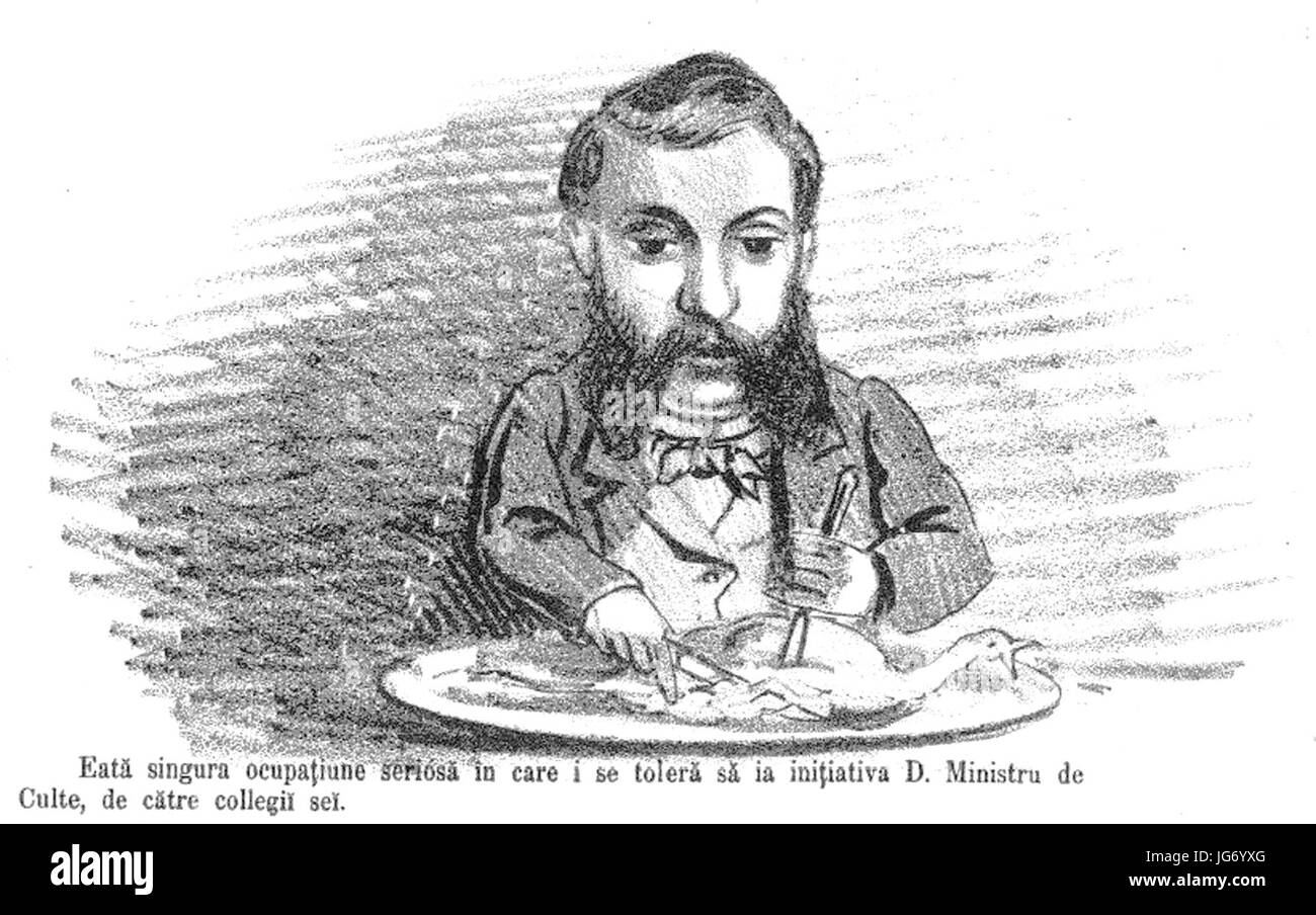 Sander & Co. - Eată Singura Ocupaţiune Seriósă În Pflege ich Se Toleră Să ia Iniţiativa D. Ministru de Culte, de Către collegiC4AD seC4AD, Ghimpele, 18 September 1866 Stockfoto