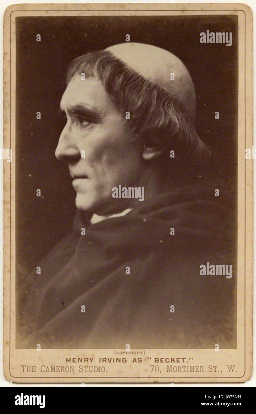 Sir Henry Irving als Thomas À Beckett in "Becket" von Henry Herschel Heu Cameron Stockfoto