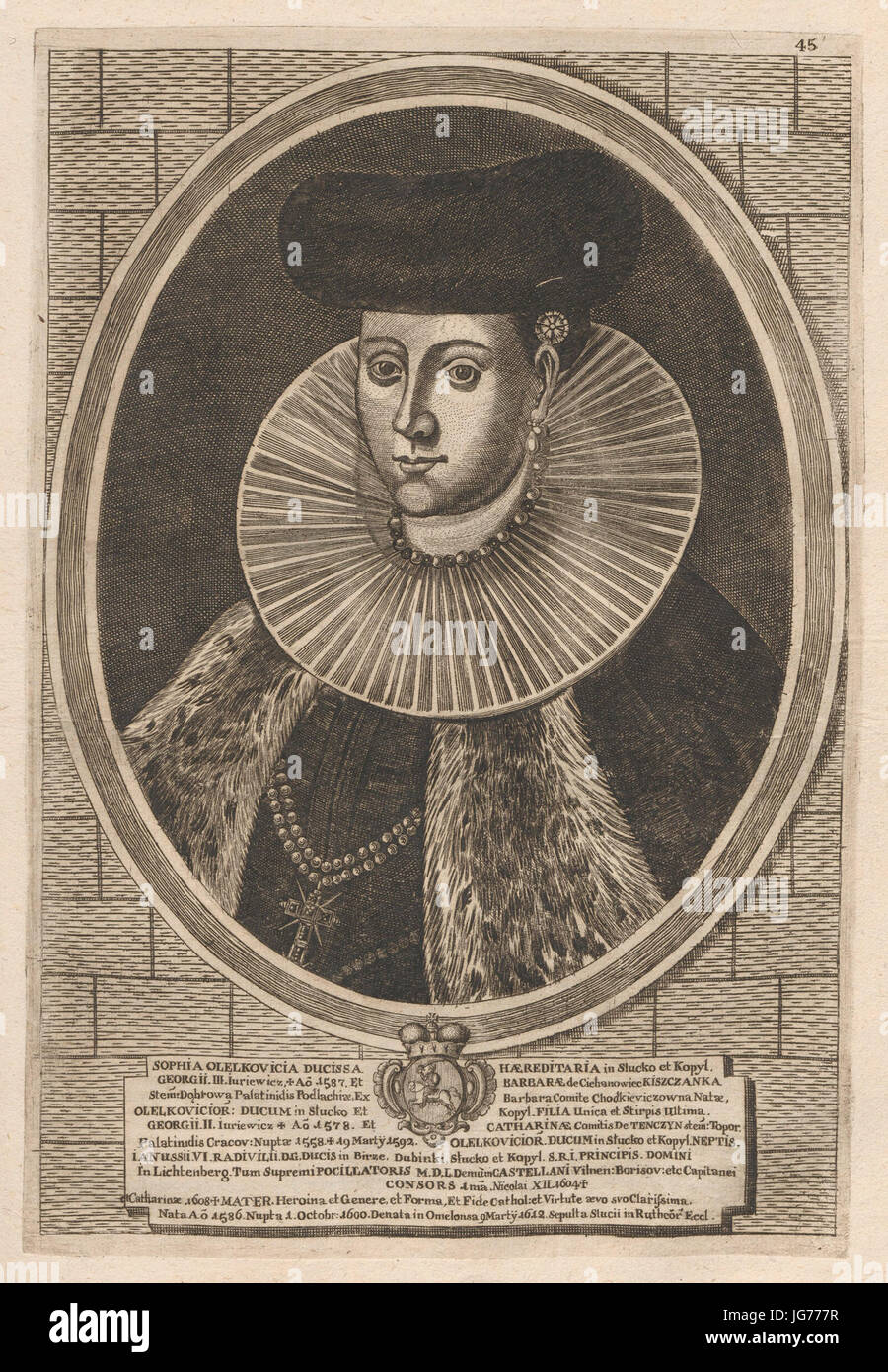 Sofja Radzivil, eine historische Persönlichkeit, ist bekannt für ihre Beiträge zur osteuropäischen Kultur, möglicherweise in Literatur oder Politik. Der Titel bezieht sich wahrscheinlich auf ihre Beteiligung an Veranstaltungen in Osteuropa des 19. Jahrhunderts. Stockfoto