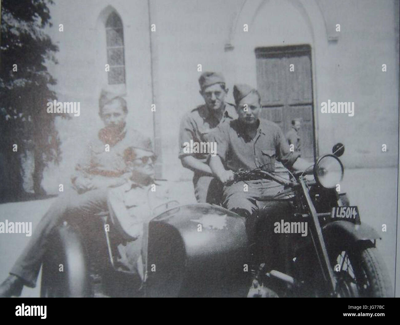 Soldats Français À Saint-Germain-Sur-Moine de 1945 Stockfoto