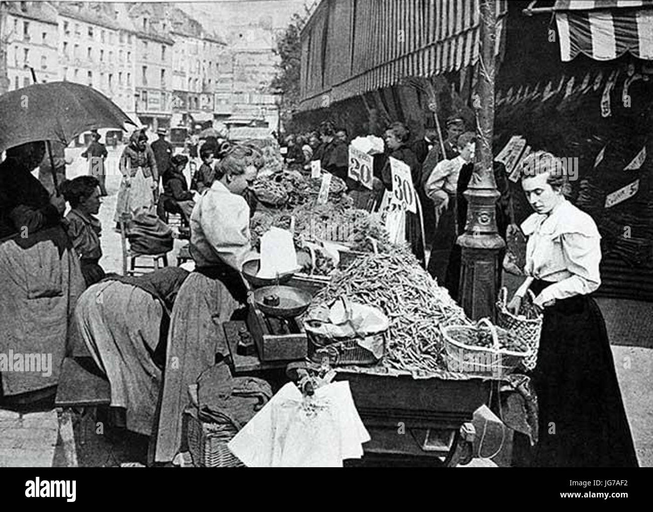 Marché De La Rue Mouffetard de 1896 Stockfoto