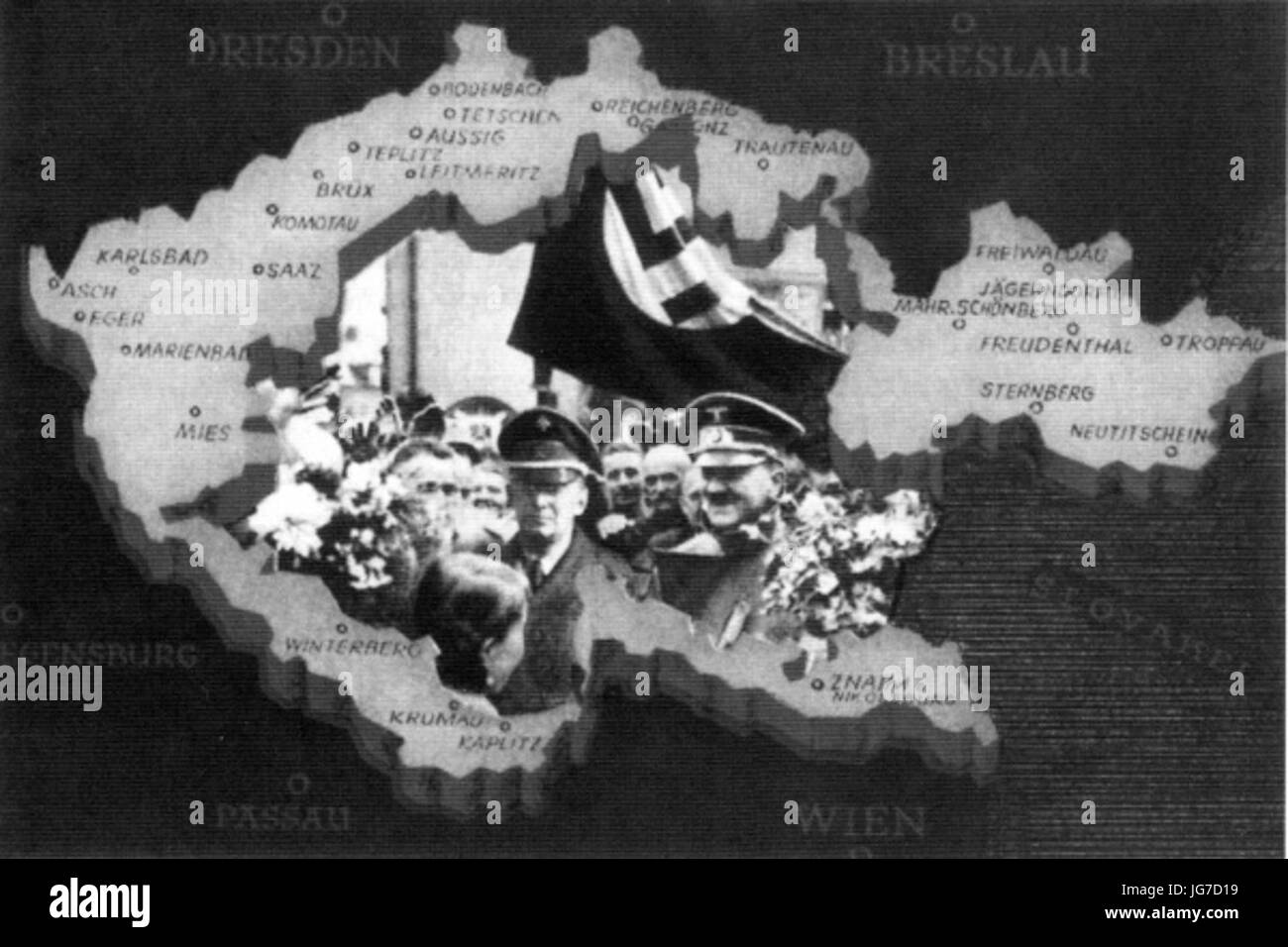 SudetC5A1tí Němci Děkují Vůdci AH Stockfoto