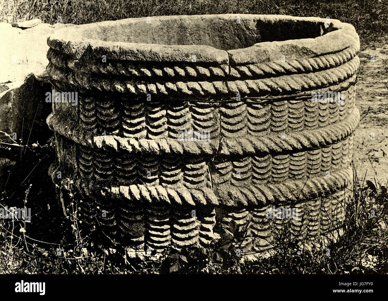 Tafel 054b Salona - Fundstück - Frühchristliche Weinpresse Heliografie Kowalczyk 1909 Stockfoto