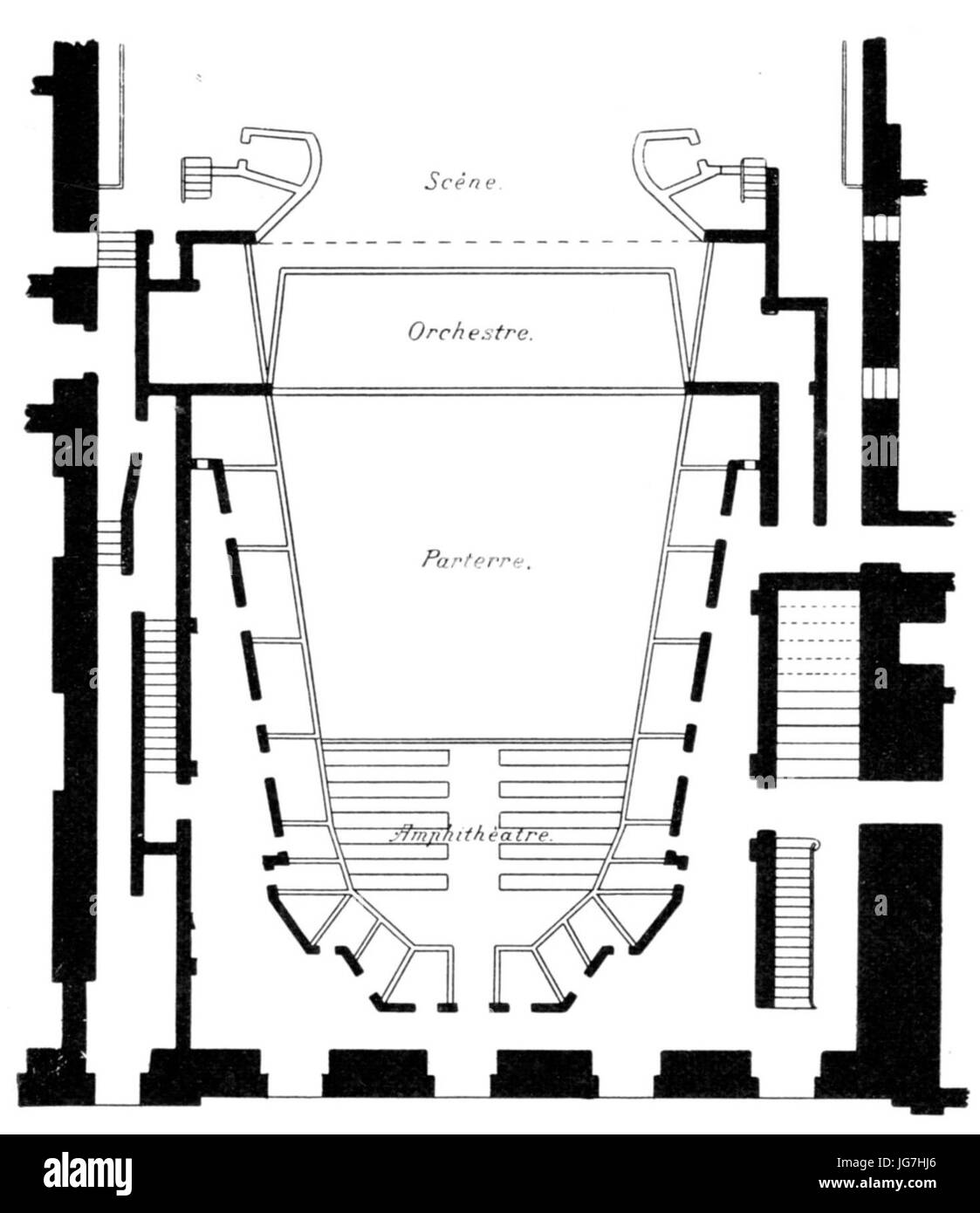 Théâtre du Palais-Royal c1760 - Plan - Hammitzsch 1906 p68 Stockfoto
