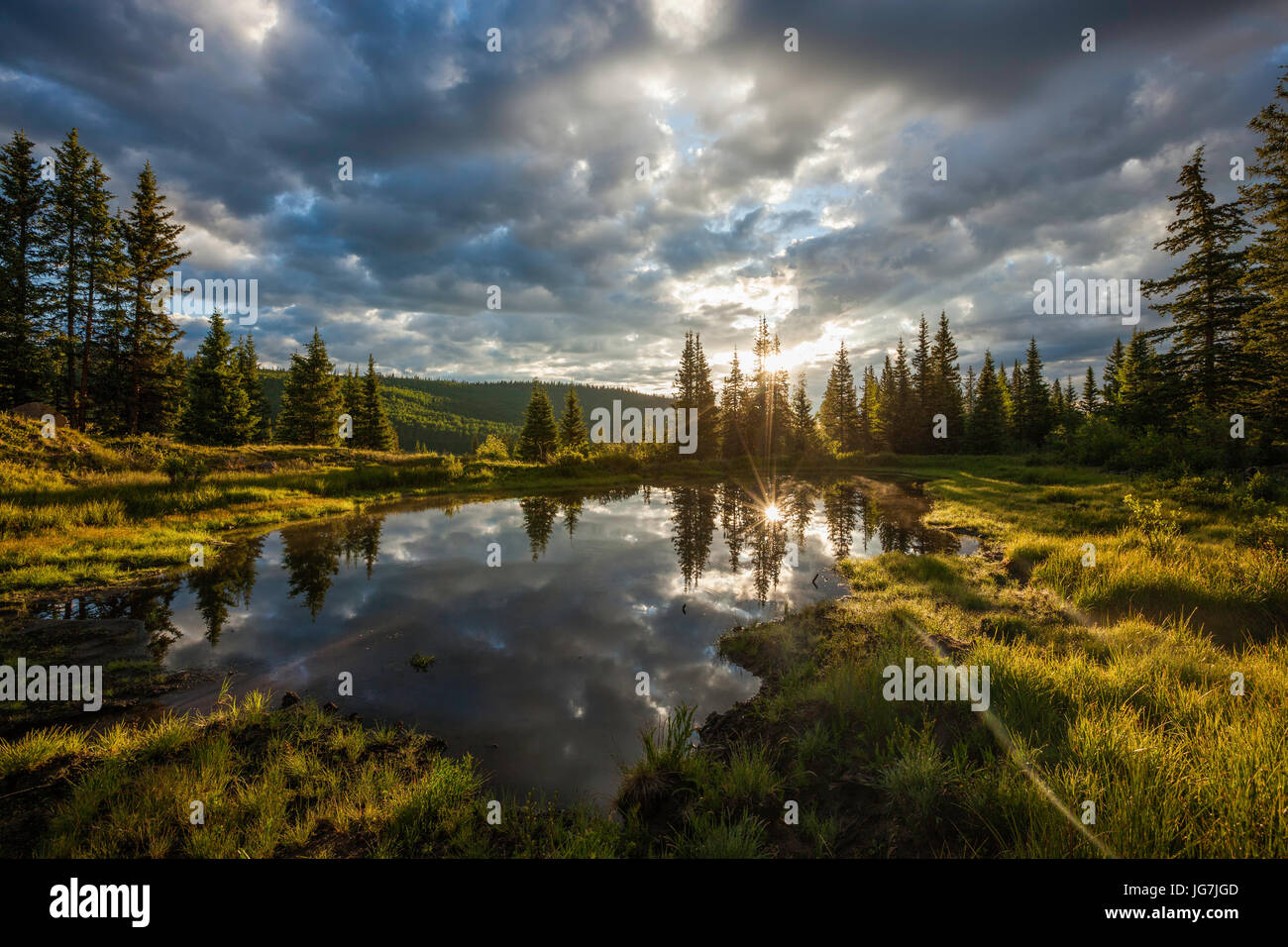 Sonnenaufgang am Deer Seen, San Juan Mountains, Colorado Stockfoto