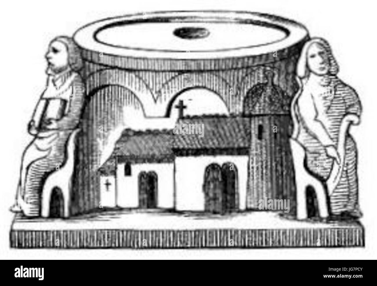 Tingstads Kyrka - Dopfunten Enligt Antiqvarisk Tidskrift För Sverige Andra Delen 281867-186929 Första Steinring Stockfoto