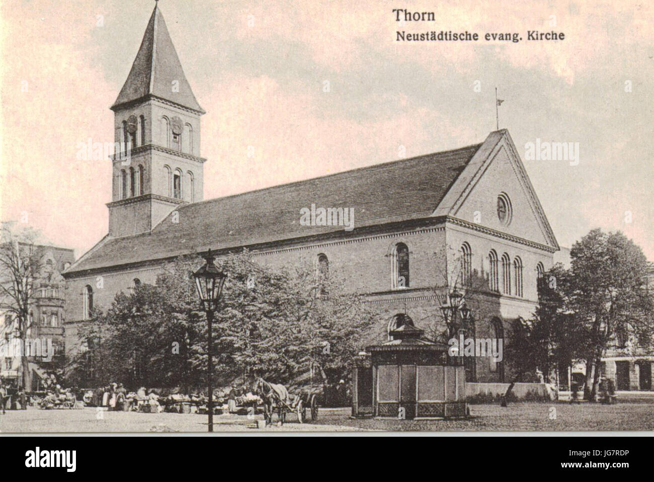 Toruń Rynek Nowomiejski, Kościół św. Trójcy Stockfoto