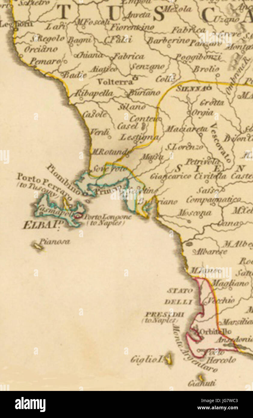 Toskana-Piombino Elba Zustand des Presidios 1800 Stockfoto