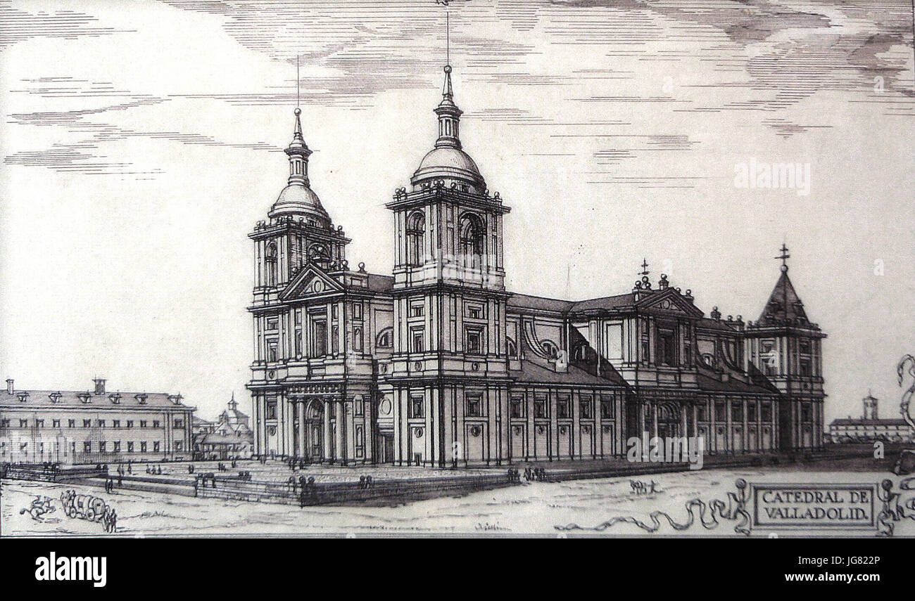 Valladolid (España), Catedral. Proyecto ideal de Juan de Herrera, Según Chueca Goitia. Stockfoto