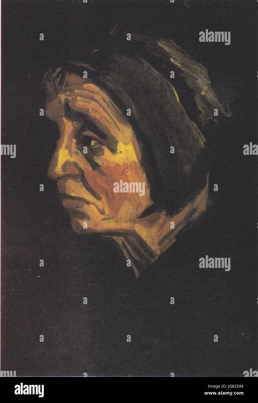 Van Gogh - Kopf Einer alten Bäuerin Mit Dunkler Haube Stockfoto