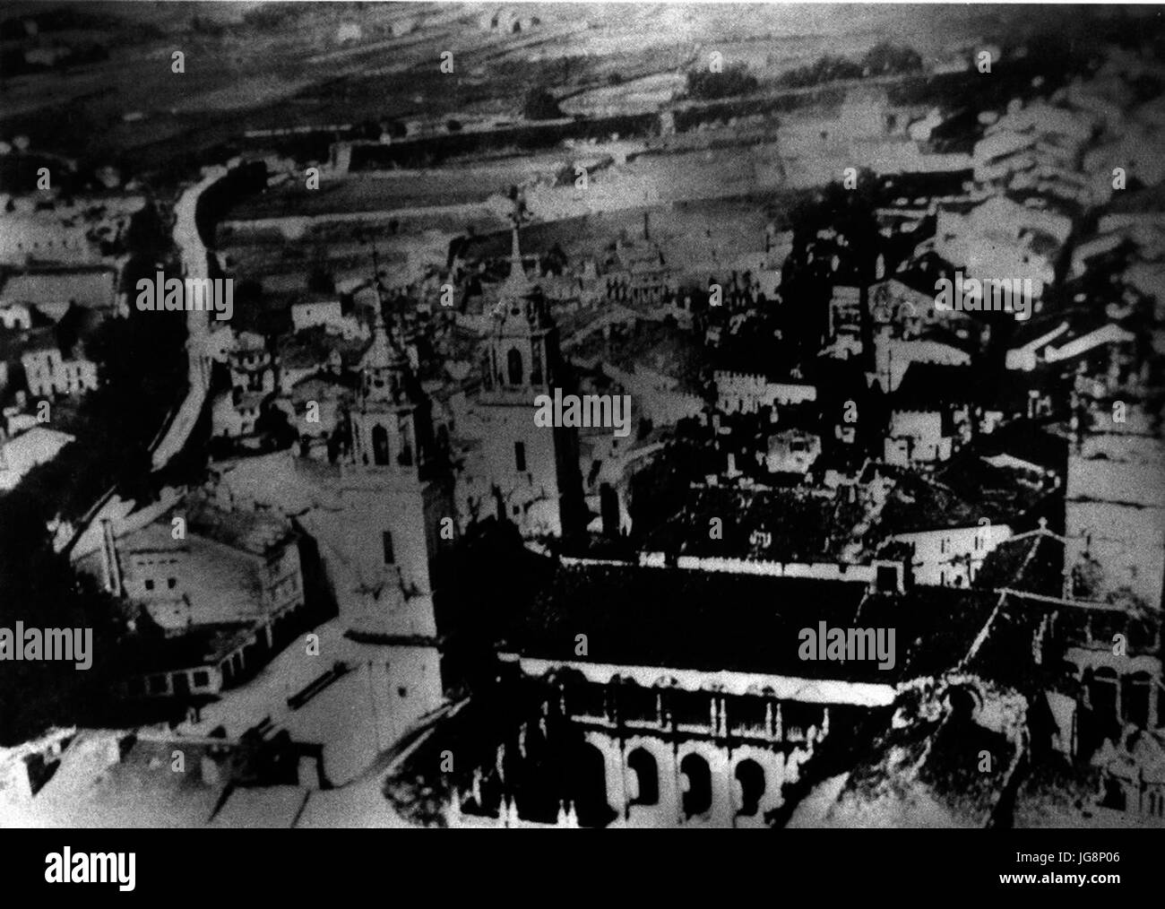 Vista Aérea Burato Na Muralla de Lugo (1921) Stockfoto