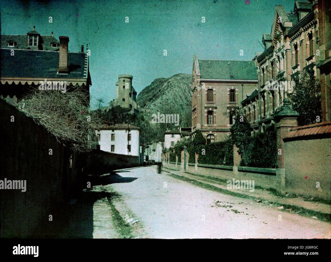 Vue Sur le Château De La rue du Lycée Foix Stockfoto