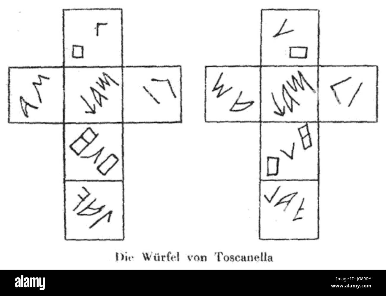 Würfel von Toscanella Stockfoto