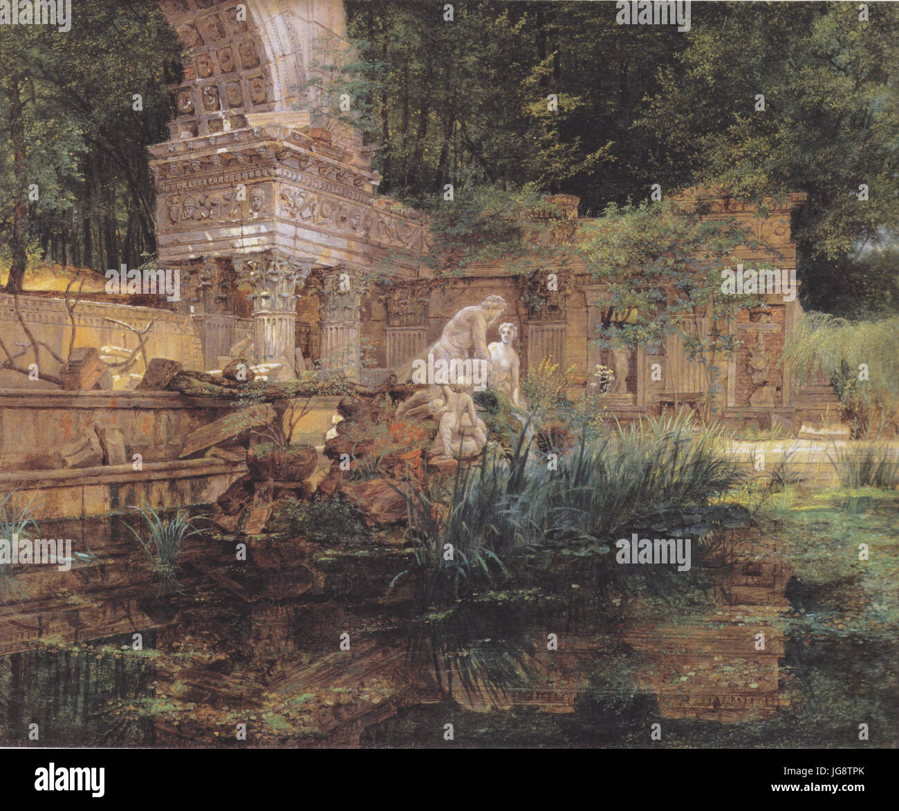 Waldmüller - Die römischen Ruine in Schönbrunn Stockfoto